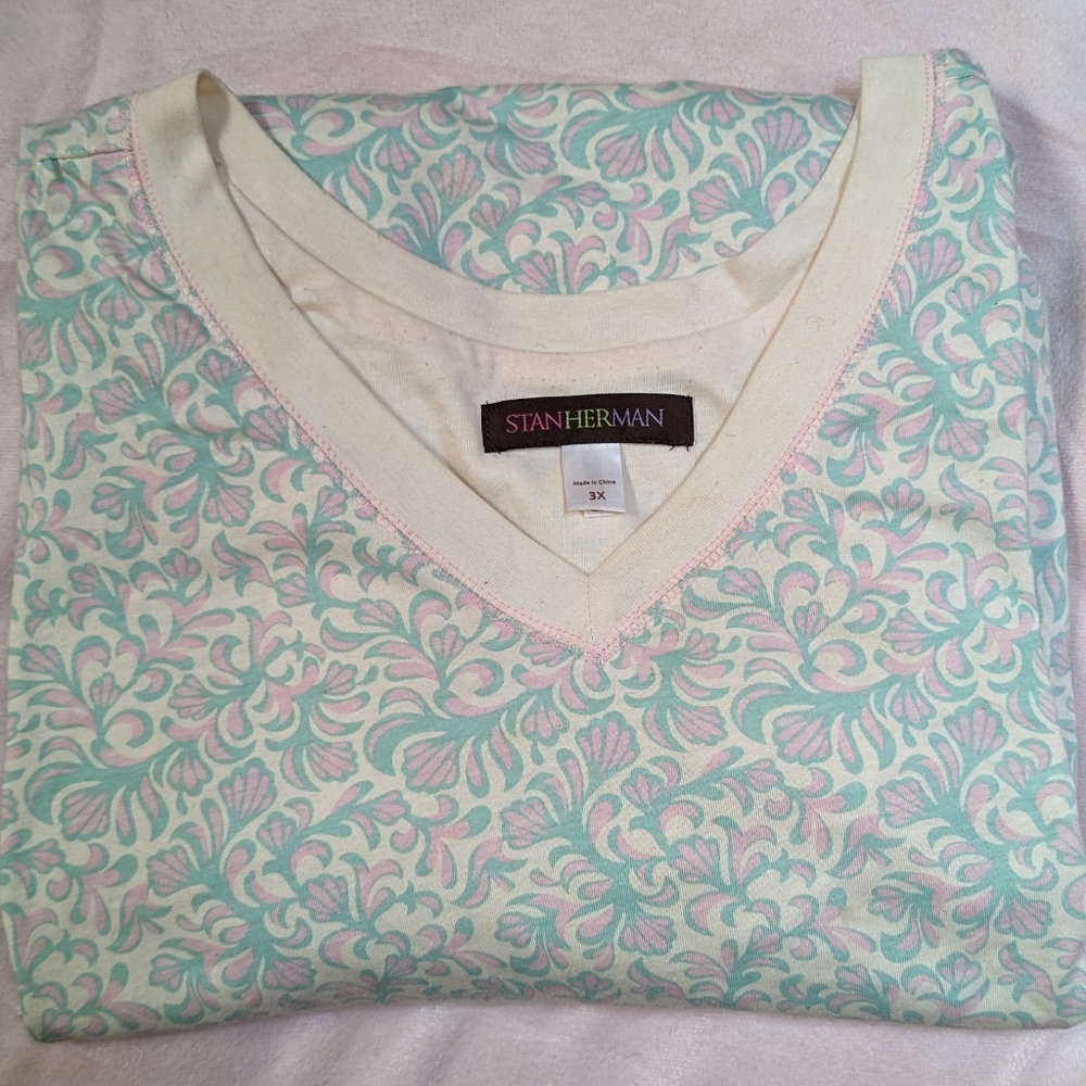 EUC Stan Herman Soft Print Jersey Sleepgown Size 3X